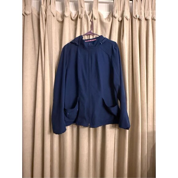 heartsoul Break On Through Women's 3-Pocket STRETCH Zip Front Warm-Up Scrub Jack - Picture 1 of 7